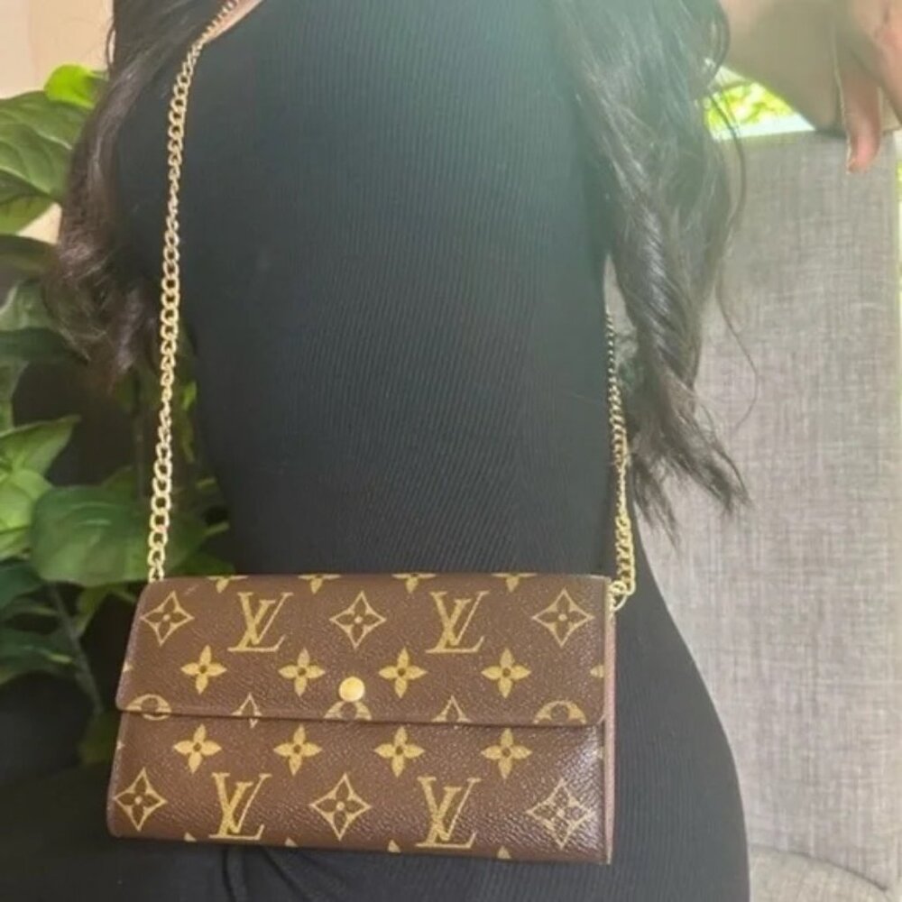 Louis Vuitton Brown Monogram Chain Wallet